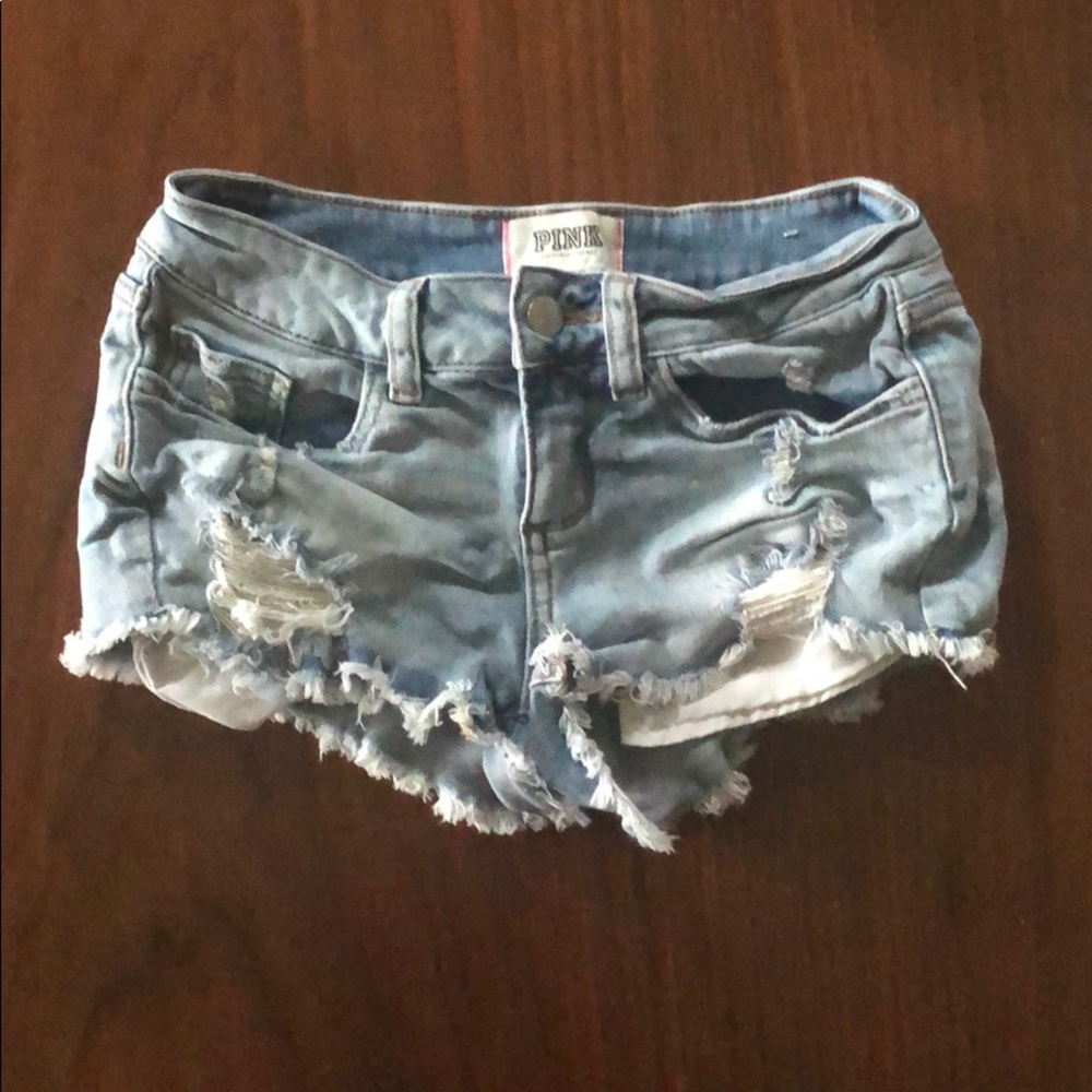Pink Victoria’s Secret jean shorts